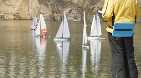 Regatta yacht models Stock Footage 19716068