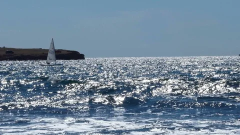 Regattas in the deep sea Stock Footage 126977748