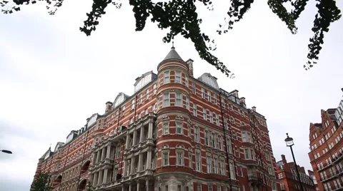 Regency red brick red building tilt Stock Footage 65360515