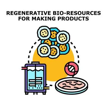 Regenerative bio resources making innovative products concept Stock Illustration