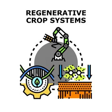 Regenerative crop systems applying modern agriculture technology 스톡 일러스트