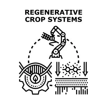 Regenerative crop systems applying modern agriculture technology 스톡 일러스트