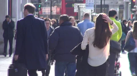 Regent St crowds 스톡 동영상 48954438