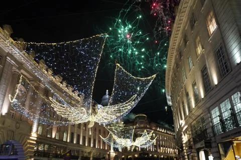Regent street lights at Christmas Stock Photos