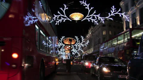 Regent Street Santa Time Video stock 23837745