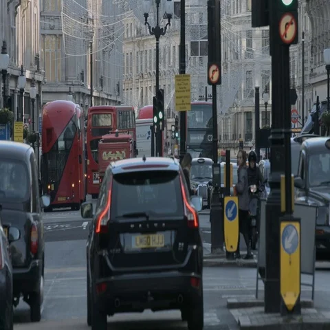 Regent Street seen from BBC Broadcasting house Video stock 69468281