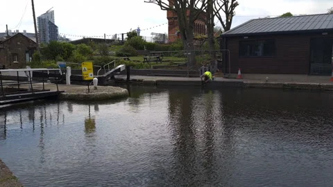 Regent's Canal Lock. Stock Footage 240739442