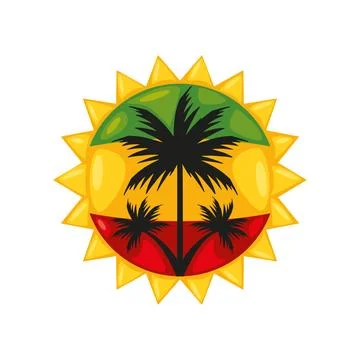 Reggae flag label Stock Illustration