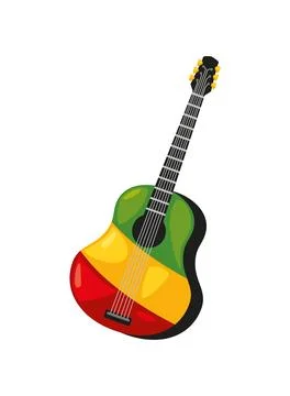 Reggae guitar music Stock Illustration