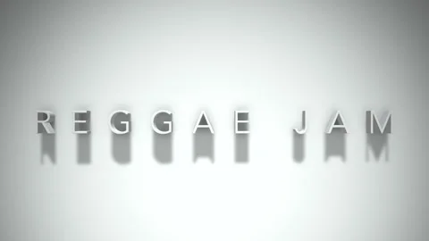 Reggae jam 3D title animation with shadows on a white background Stock Footage 296899627