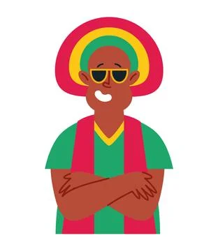 Reggae man avatar Stock Illustration