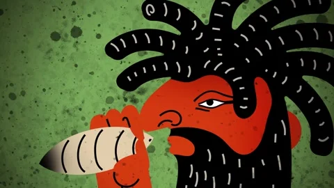 Reggae man with dreadlocks smoking a marijuana joint Video stock 342367625