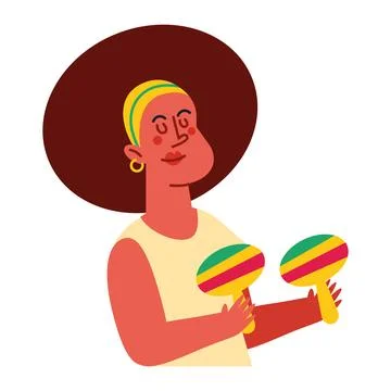 Reggae man with maracas Stock Illustration