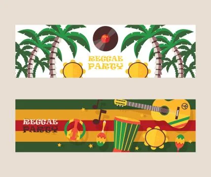 Reggae party invitation, vector illustration. Jamaican style music festival Stock Illustration