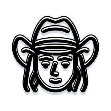 Reggae rasta man with dreadlocks wearing hat Stock Illustration