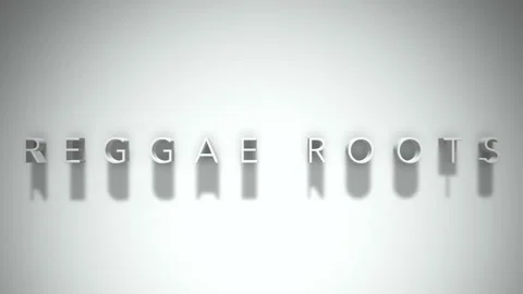 Reggae roots 3D title animation white text on a white background Stock Footage 299381748