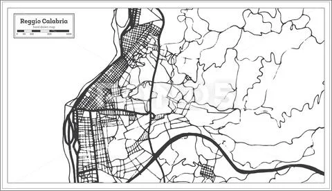 Reggio Calabria Italy City Map in Retro Style. Outline Map. Stock Illustration