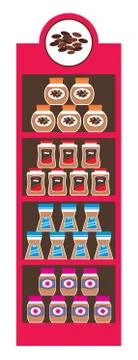 Regiments with coffee banks Illustrazione stock