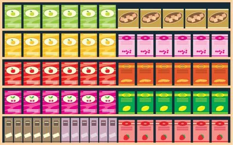 Regiments with products 스톡 일러스트