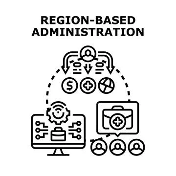 Region based administration of resources and services Stock Illustration