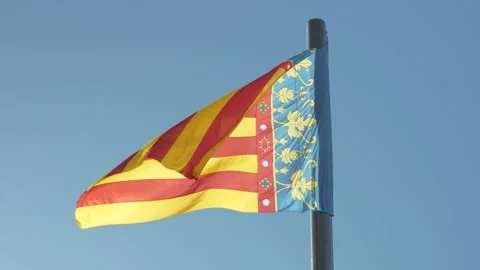 Region of Valencia Flag Video stock 141261854