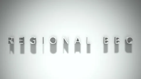 Regional bbq 3D title animation white text on a white background Stock Footage 299747518