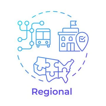 Regional blue gradient concept icon Illustrazione stock