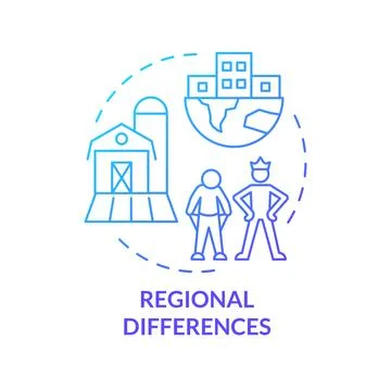 Regional differences blue gradient concept icon Illustrazione stock