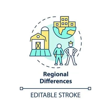 Regional differences concept icon Stock-Illustration