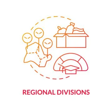 Regional divisions red gradient concept icon Illustrazione stock