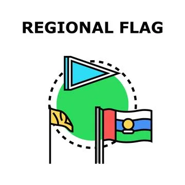 Regional flag concept representing local identity and heritage Stock Illustration