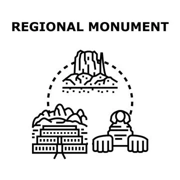Regional historic monuments and famous ancient architecture Ilustración de archivo
