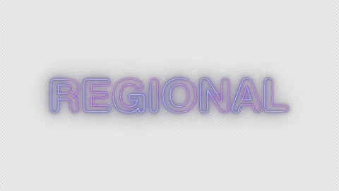 Regional neon effects, text animation on transparent background Stock Footage 303504073