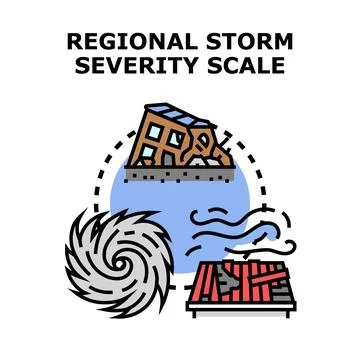 Regional storm severity scale measuring disaster concepts Stock Illustration
