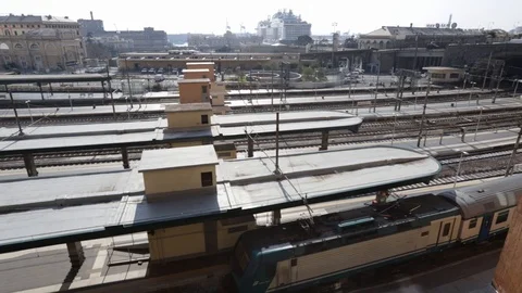 Regional train arriving in Genoa Piazza Principe Stock Footage 103207382