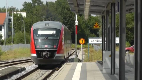 Regional train Landsberg am Lech to Kaufering, Archive Stock Footage 310210197