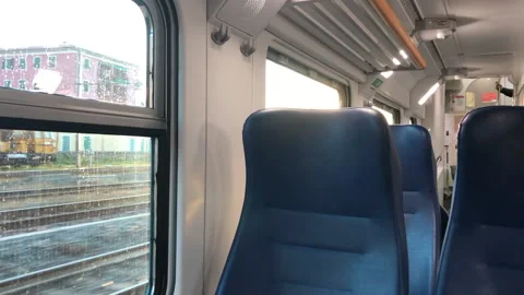 Regional Train in Motion - Window Seats Stock-Footage 168571701