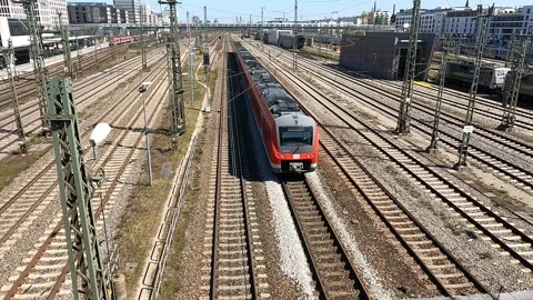 Regional Train in Munich, Germany Stock Footage 152941177