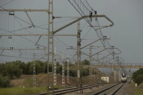Regional train, railway Stock Photos