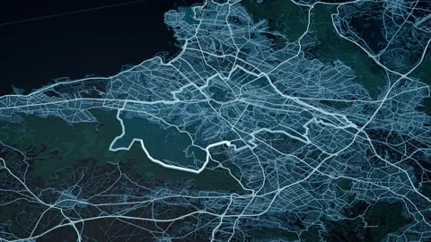 Regional Unit of Central Athens Greece Digital Map Highlight 4K Vidéo 337970220