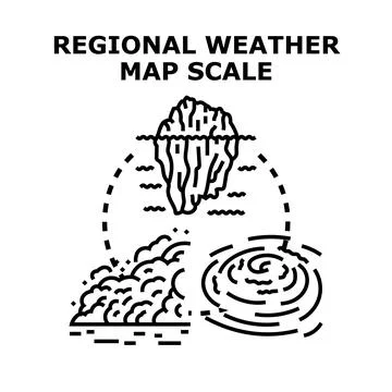 Regional weather climate forecasting global natural disaster concept Stock Illustration