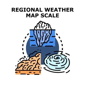 Regional weather climate forecasting global natural disaster concept Stock Illustration