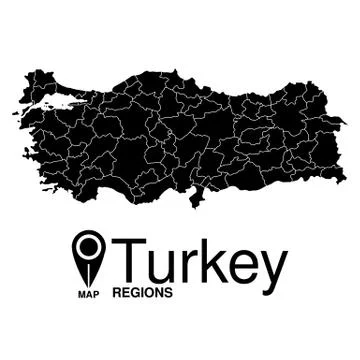 Regions map of Turkey. Turkey Stock Illustration