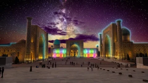 Registan night FullHD Stock Footage 166173718