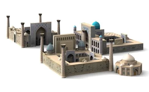 Registan in samarkand 2 Stock Illustration
