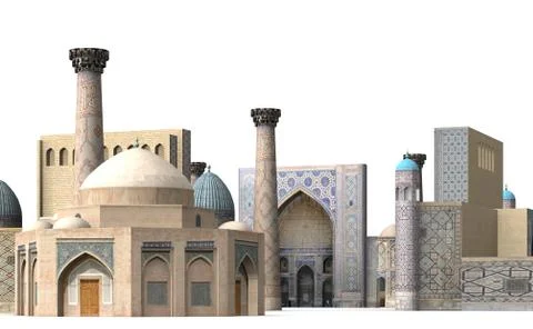 Registan in samarkand 5 Stock Illustration