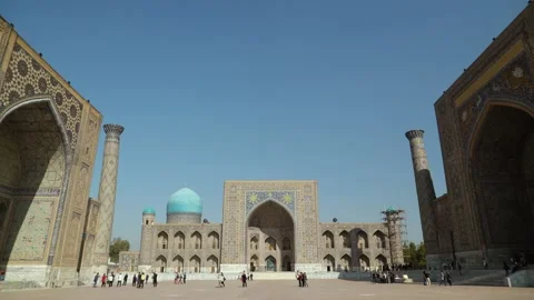 Registan square in samarkand, time laps Stock Footage 138873813