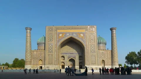 Registan square in samarkand, time laps Stock Footage 138873939