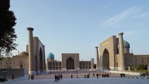 Registan square in samarkand, time laps Stock Footage 139194260