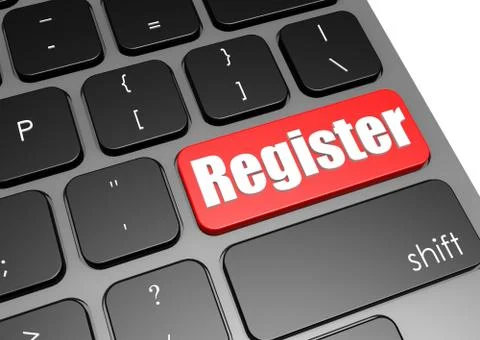 Register with black keyboard Stock-Illustration